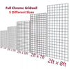 NEW CHROME HEAVY DUTY GRID WALL MESH DISPLAY PANEL RETAIL SHOP DISPLAY IN 5 SIZE