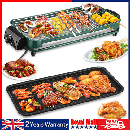 1500W Electric Barbecue Grill Hot Plate Smokeless Indoor BBQ Griddle Table top