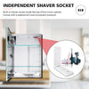LED Bathroom Mirror Cabinet With Shaver Socket /Demister/Clock/Storage Cupboard