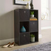 Storage Cube 6 Shelf Bookcase Wooden Display Unit Organiser Black Furniture