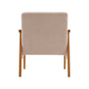 Vintage Upholstered Fabric Armchair with Button Lounge Chair Solid Wooden Frame