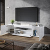 200cm High Gloss TV Stand White Cabinet Unit Doors Storage with RGB LED Cupboard