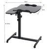 Adjustable Height Overbed Chair Dining Tray Table Mobility Aid Disability Desk