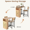 3-Piece Bar Table and Chairs Set Counter Height Kitchen Table