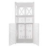 4 Tier Bathroom Storage Cabinet 2 Door Cupboard Free Standing Rack Unit White