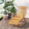 Extra Large Bamboo Rocking Chair Armchair Patio Pool Lounger Swing Sunbed Reclin