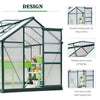 6x8ft Walk-In Polycarbonate Greenhouse Plant Grow Galvanized Aluminium
