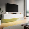 Floating High Gloss 140cm TV Stand Cabinet White LED Wall Mounted Storage Unit