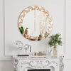 Round Wall Decorating Mirror with Glass Piece Accent Mirror for Home Decor 23.6“