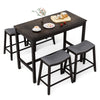 Modern 5 PCS Dining Set Kitchen Counter Height Table w/ 4 Upholstered Stools