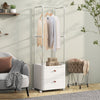 Freestanding Heavy-duty Clothing Stand Dresser with Hanging Rod & Storage Shelve