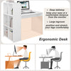 Computer Desk Corner Study Writing Table Workstation with 6 Open Compartments