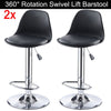 2x Chrome Metal Base & Gas Lift Faux Leather Kitchen Breakfast Bar Stool Swivel