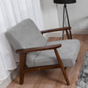 Armchair Stylish Modern Living Room Accent Chair Wood Frame Armchair Light Grey