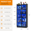 Display Cabinet with Acrylic Door, 5-Tier Curio Cabinet with Adjustable Shelf