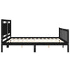 Bed Frame with Headboard Black 200x200 Solid Wood W0M1