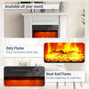 Electric Fire Suite White Freestanding Fireplace Mantel Heater Flame Surround Ff