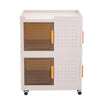 2 Tier Mobile Storage Box Bookcase Foldable Plastic Cabinet Home Organizer Box