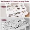 Gunji Dressing Table Vanity Table with LED Mirror, 7 Drawers and 4 Shelves