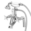 Traditional Freestanding Bath Shower Mixer Tap Crosshead Handle Chrome Bathroom