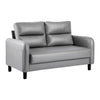 Ergonomics 2 Seater Sofa Modern High Back Fabric Couch With Wood Legs 2 Pockets