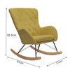 High Back Velvet Fabric Upholstered Rocking Armchair Wingback Chair Sofa Seat