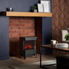 Electric Stove Heater 1900W Freestanding Fireplace LED Flame Glass Panel Black