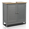 Grey Under Sink Pedestal Cabinet Cupboard Bathroom Storage Unit with 2 Doors
