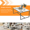 Modern Marble Coffee Table Rectangle Cocktail Table with Black Frame Living Room