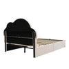 4ft6 Double Ottoman Storage Bed with Cloud Shaped Upholstered Headboard, Beige