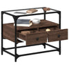 TV Cabinet with Glass Brown Oak 60x35x51 Engineered Wood P5G5