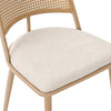 Modern Dining Chairs Set of 2 Kitchen Chairs with Rattan Backrest & Padded Seat