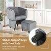 Upholstered Velvet Barrel Chair and Ottoman Set Modern Accent Armchair