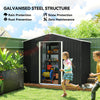 8 x 6ft Garden Storage Shed with Double Sliding Door Outdoor Grey