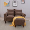 2 Seater faux leather/Linen Fabric Love Seat Sofa Armchair with Footstool Couch
