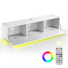 140cm Floating TV Unit Cabinet Wall Mounted TV Stand With LED Lights & Iqxteozes