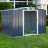 10 x 8ft Dark Grey Steel Sheds Outdoor Tools Storage Garden Shed with Foundation