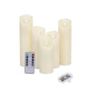 3 OR 5PCS LED Flameless Candles Remote Flickering Pillar Timer Battery Operated