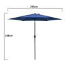 Garden Patio Parasol Sun Shade UV Protection Umbrella Steel Tilting Crank Handle