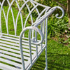 Grey Garden Bench Metal 2 Seater Patio Chair Outdoor Seating Ornate Design