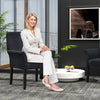 Executive Reception Chair Velvet Waiting Room Chair-Black