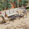 Garden Rattan Furniture 4 Piece Set Table Chairs Sofa Wicker Outdoor Patio Set