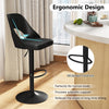 2 Pcs Ergonomic Counter Height Stools w/Enlarged PP Leather Seat-Dark