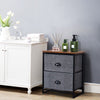 Chest of Drawers w/ 2 Drawers Home Storage Organizer Unit Modern Fabric Dresser