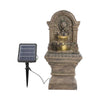 Solar Water Feature LED Light Outdoor Garden Fountain Cascading Waterfall Statue