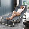 Sun Lounger Folding Recliner Reclining Garden Outdoor Guest Bed with Cushion