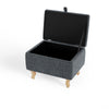 Small Footstool With Storage Space Ottoman Padded Seat Footrest Bench Toy Box