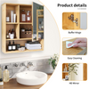 Bamboo Bathroom Cabinet Wall Over Toilet Storage w/ Mirror Door & Shelf