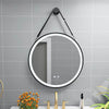 60/80cm Round Bathroom Mirror Strap Hanging 3-Color Dimmable LED Light Anti-fog