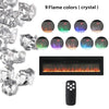 Black 70'' Electric LED Fireplace Glass Crystal Effect Heater Wall/Freestanding